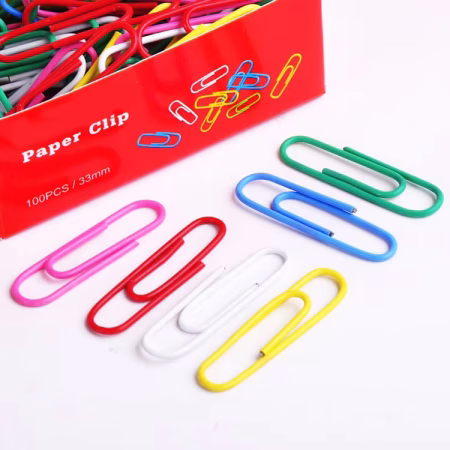 Plastic Paper Clip Dolphin-33mm MIX COLOUR 35 PCS (box)